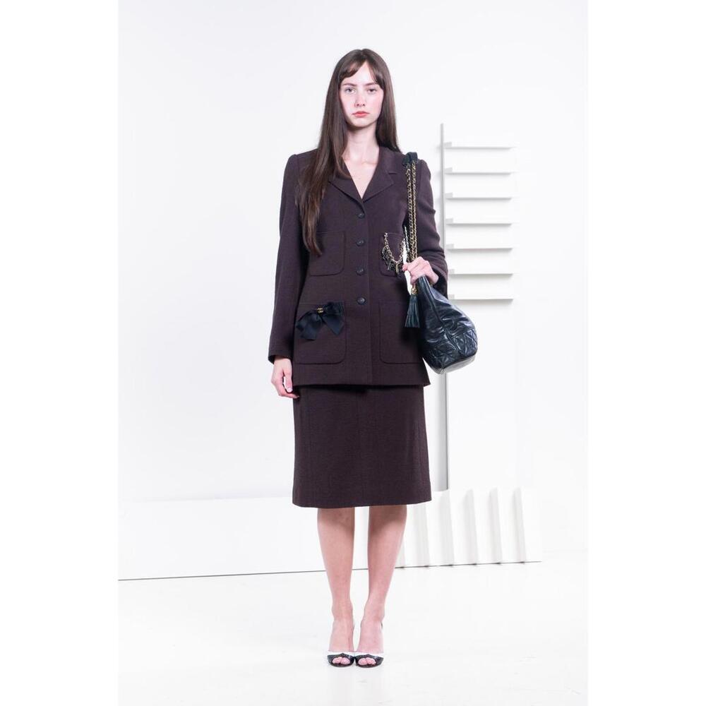 Chanel Vintage Brown Jacket and Skirt Set - Picture 1 of 6